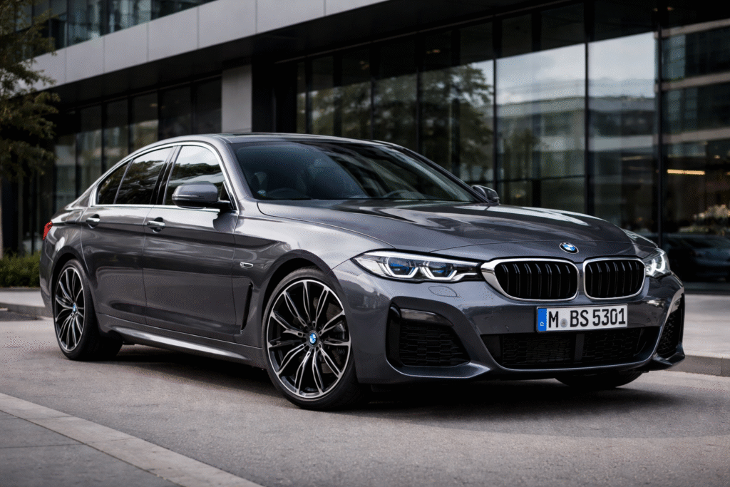 BMW 5 Series luxury sedan showcased for car news and review article”